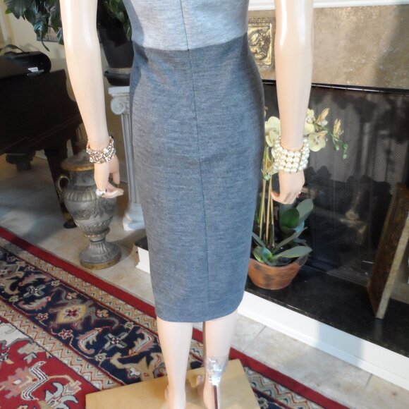 New Escada Gray/Beige Virgin Wool Knit Dress Suit Size EU 38 - US 8 - Picture 10 of 16